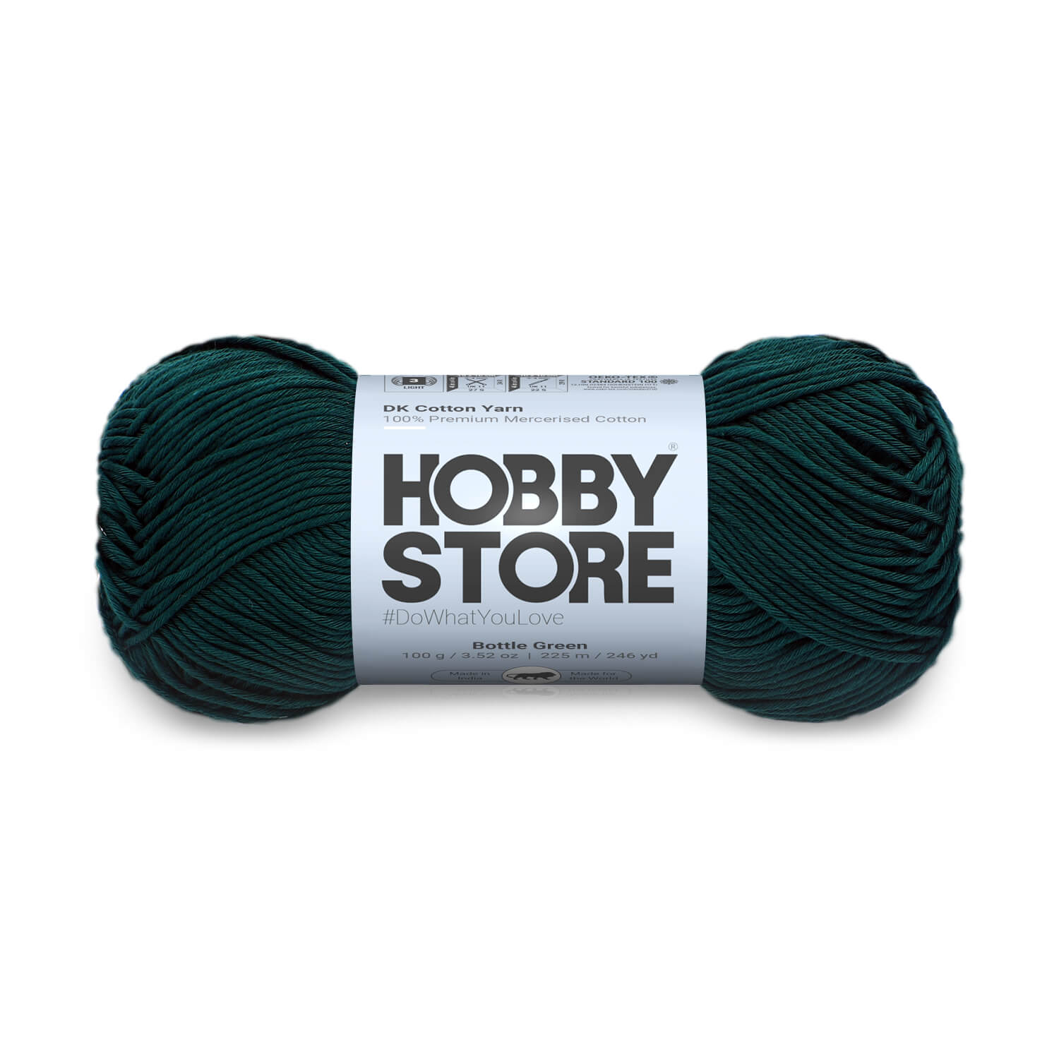 DK Mercerised Cotton Yarn by Hobby Store - Bottle Green 354