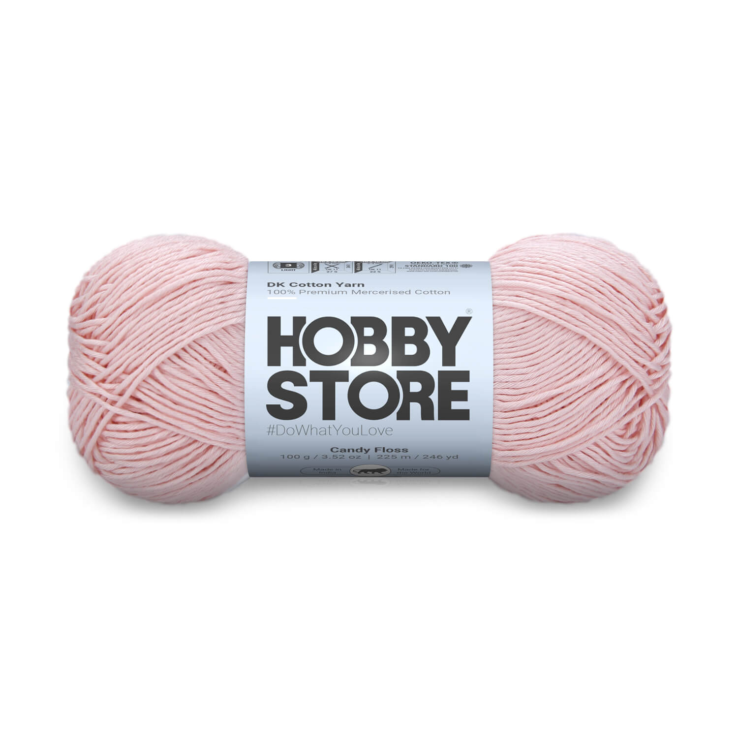 DK Mercerised Cotton Yarn by Hobby Store - Candy Floss - 307