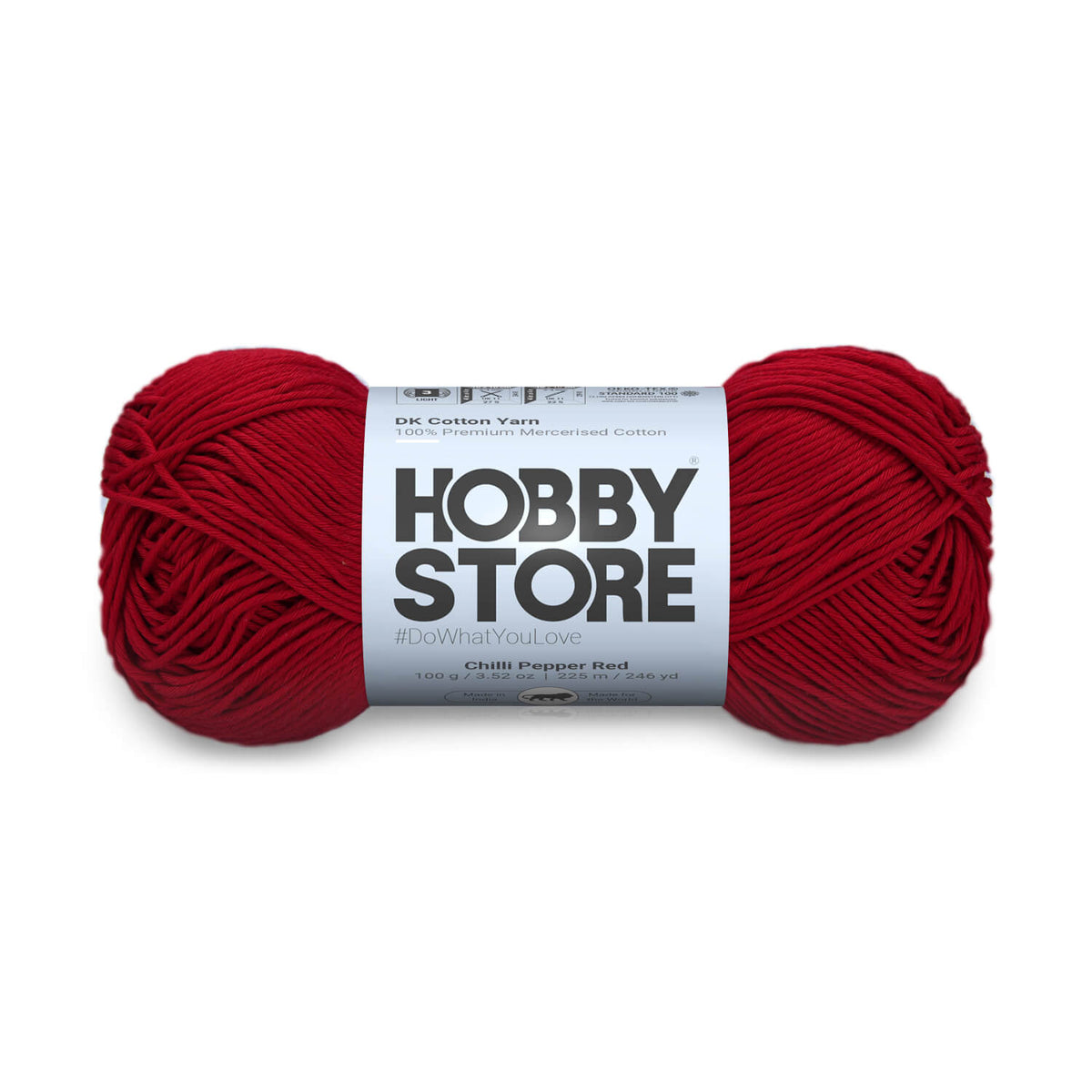 Red Wool Dk DK Mercerised Cotton Yarn by Hobby Store - Chilli Pepper Red 308 ...
