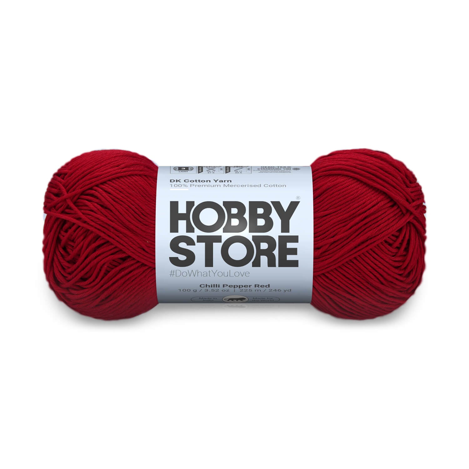 DK Mercerised Cotton Yarn by Hobby Store - Chilli Pepper Red - 308