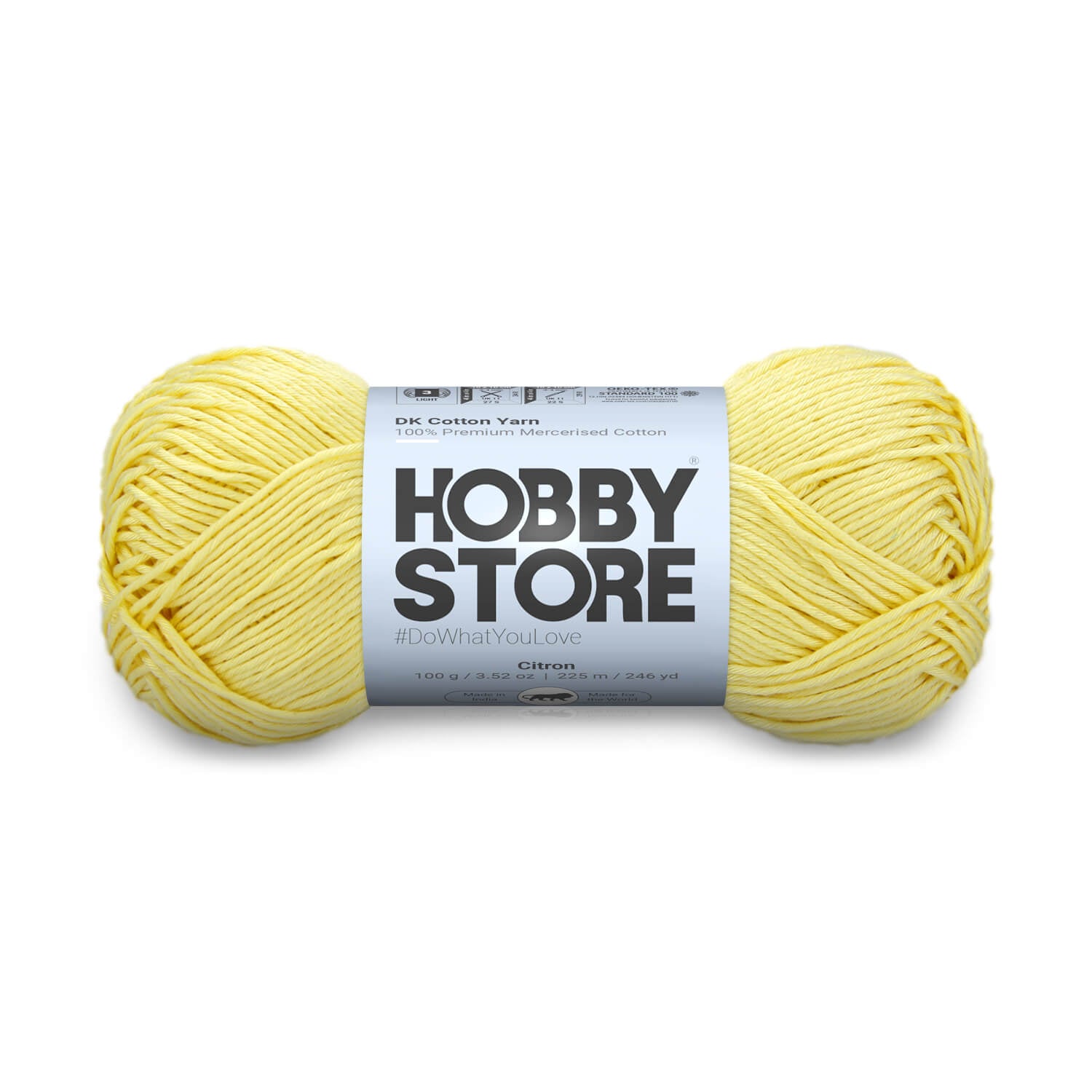 DK Mercerised Cotton Yarn by Hobby Store - Citron - 310