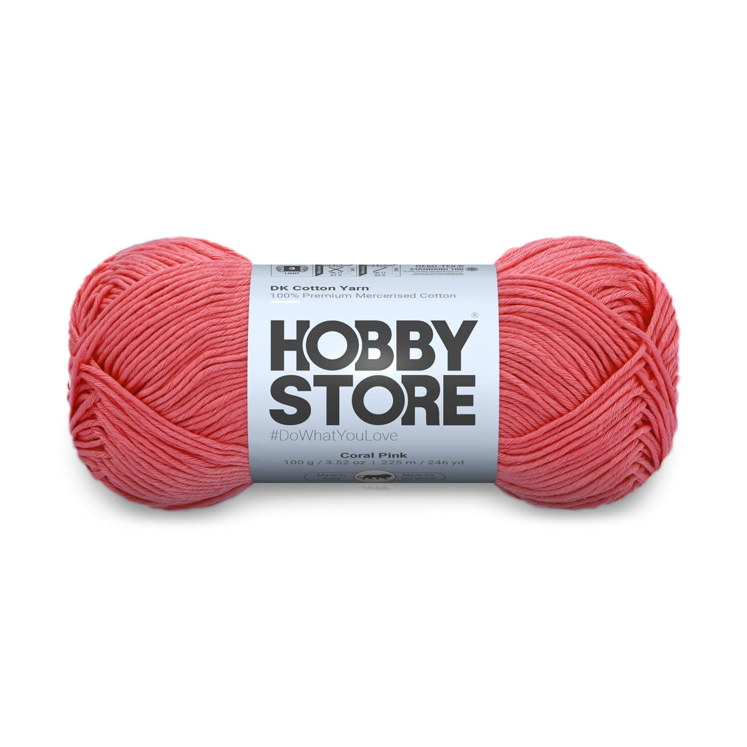 DK Mercerised Cotton Yarn by Hobby Store - Coral Pink - 356