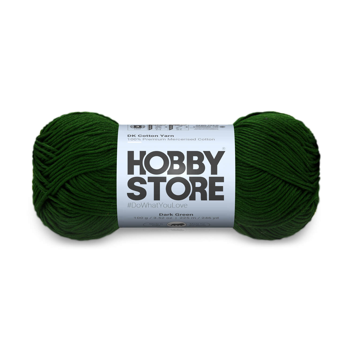 DK Mercerised Cotton Yarn by Hobby Store - Dark Green - 315