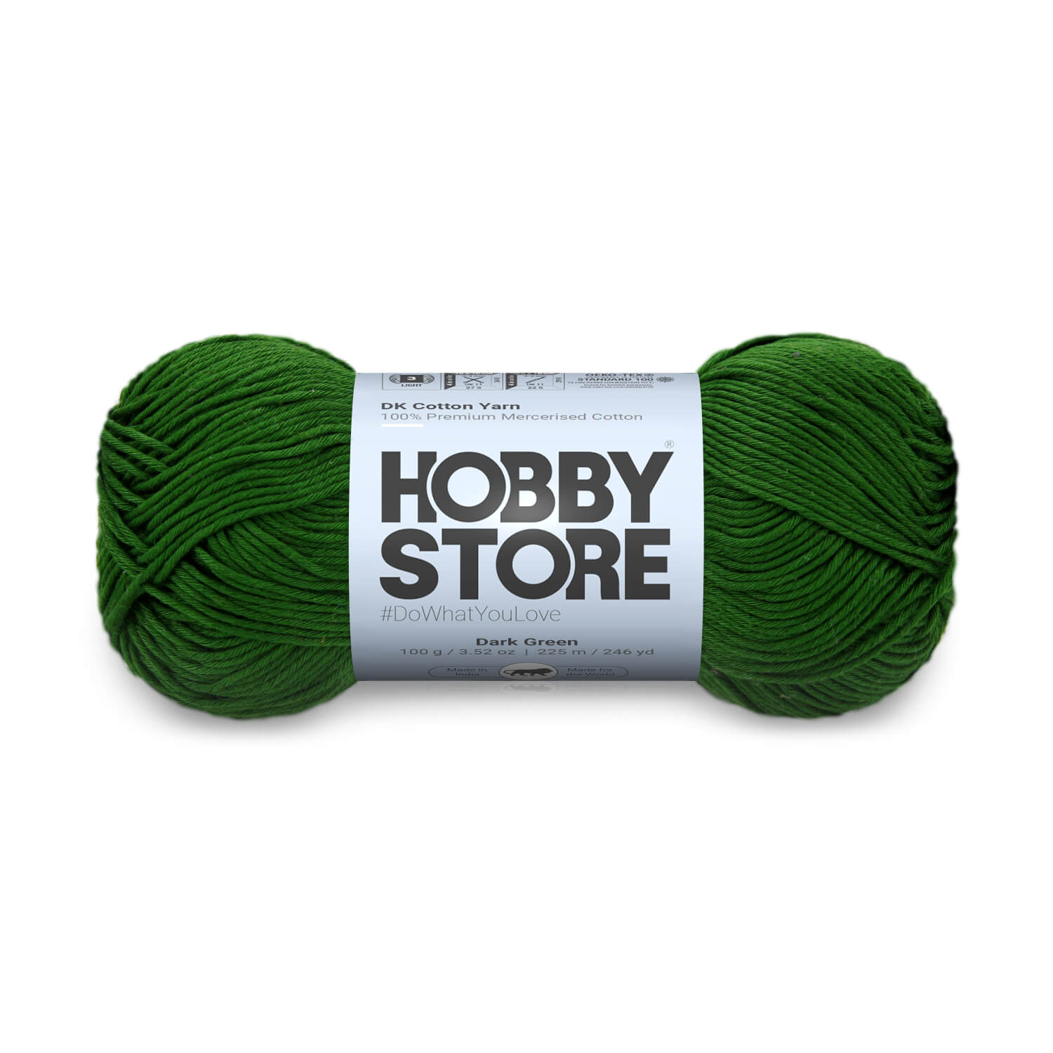DK Mercerised Cotton Yarn by Hobby Store - Dark Green - 315