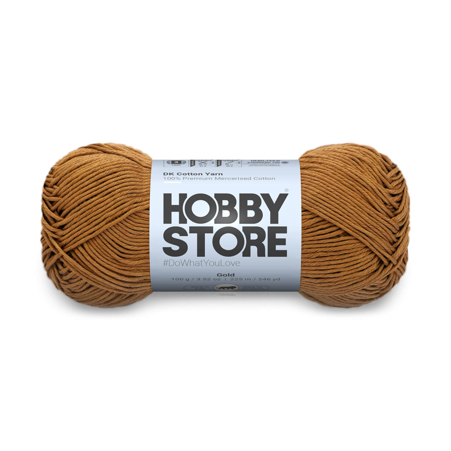 DK Mercerised Cotton Yarn by Hobby Store - Gold - 355