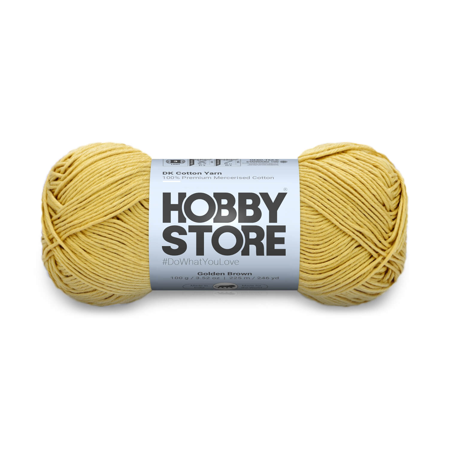 DK Mercerised Cotton Yarn by Hobby Store - Golden Brown - 357