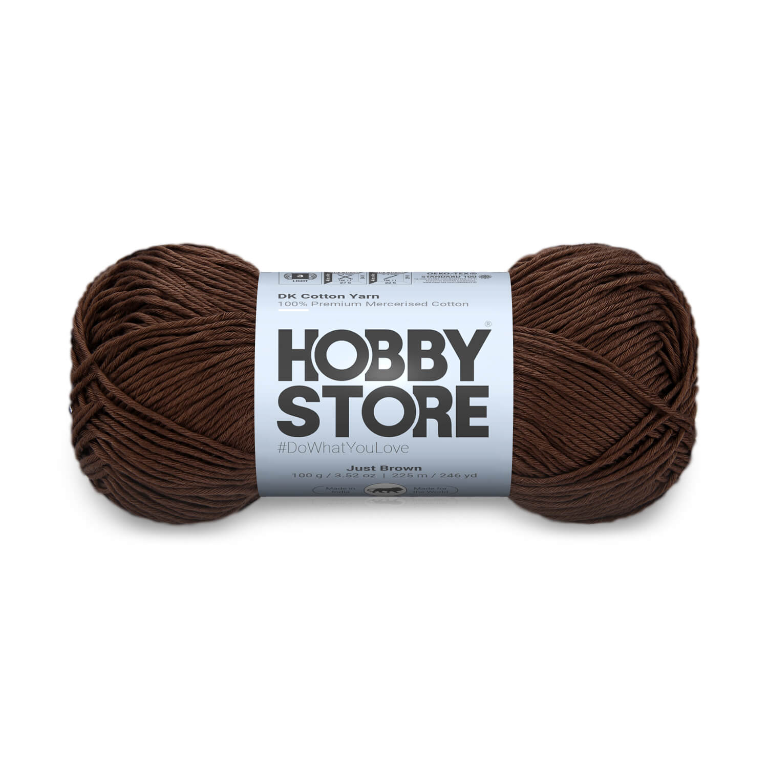 DK Mercerised Cotton Yarn by Hobby Store - Just Brown - 321