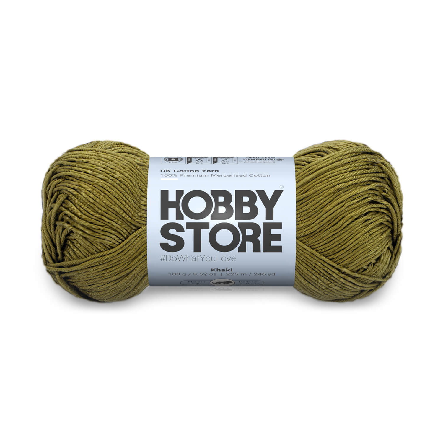 DK Mercerised Cotton Yarn by Hobby Store - Khaki - 359