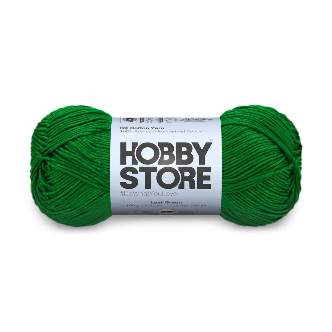 DK Mercerised Cotton Yarn by Hobby Store - Leaf Green - 323
