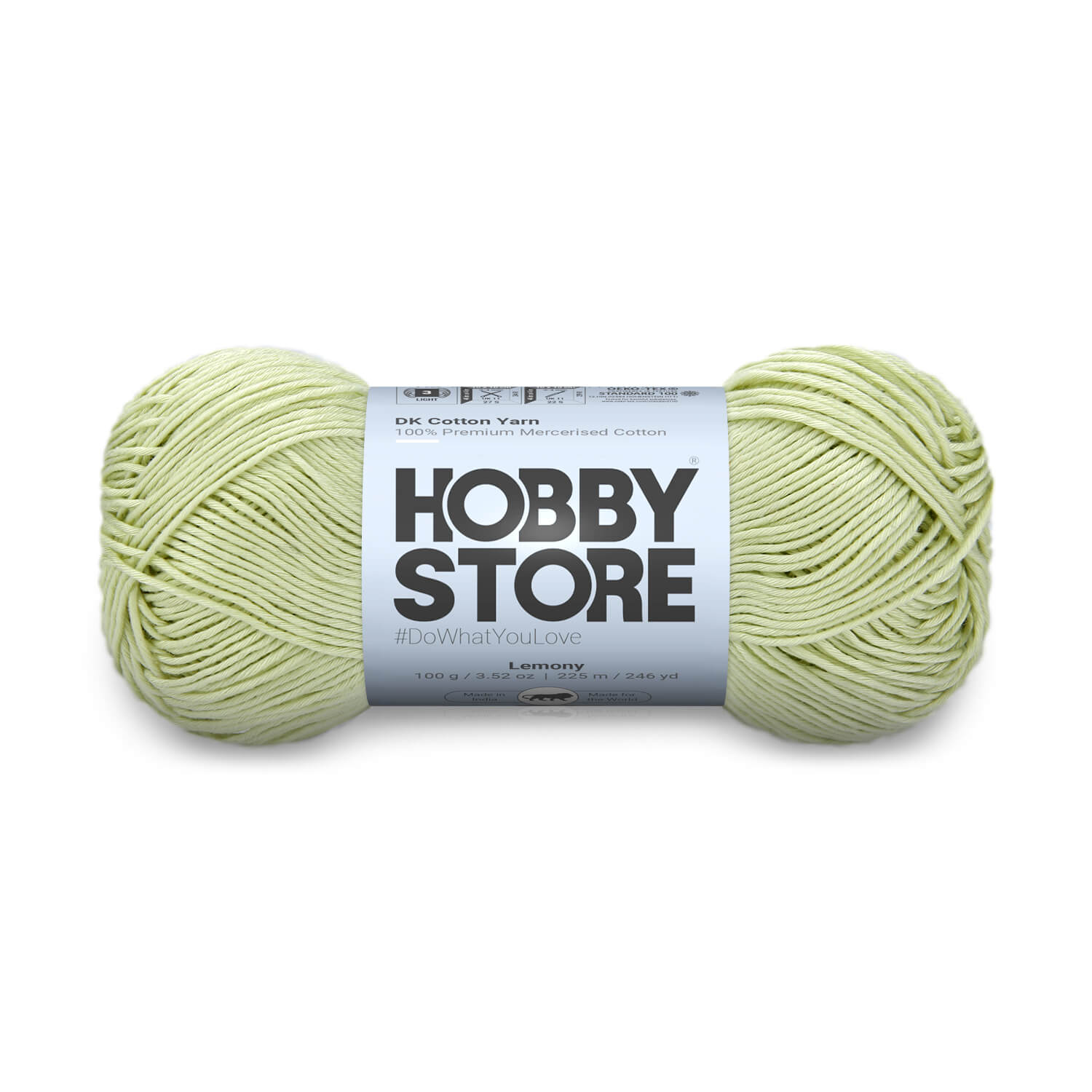 DK Mercerised Cotton Yarn by Hobby Store - Lemony - 324