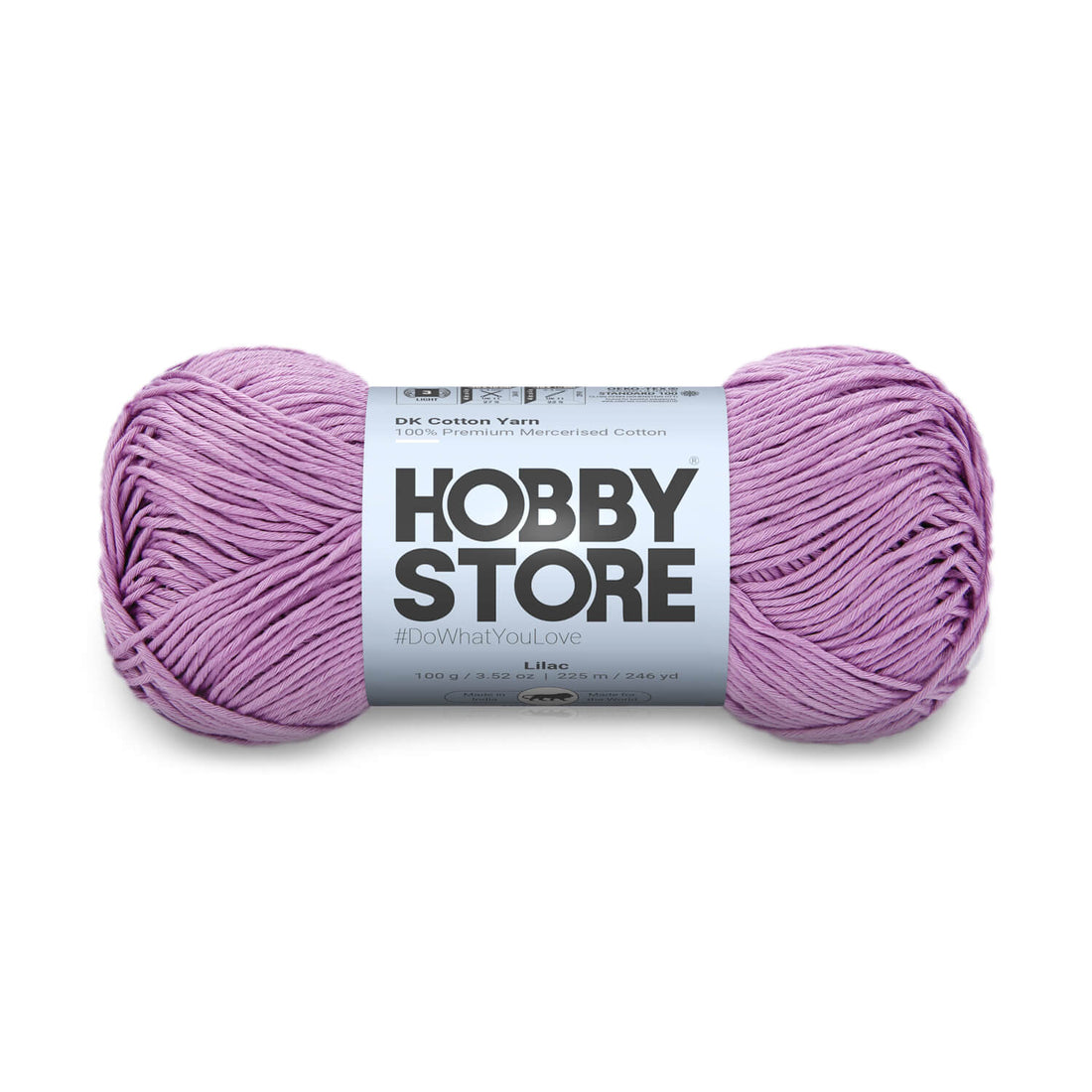 DK Mercerised Cotton Yarn by Hobby Store - Lilac - 325