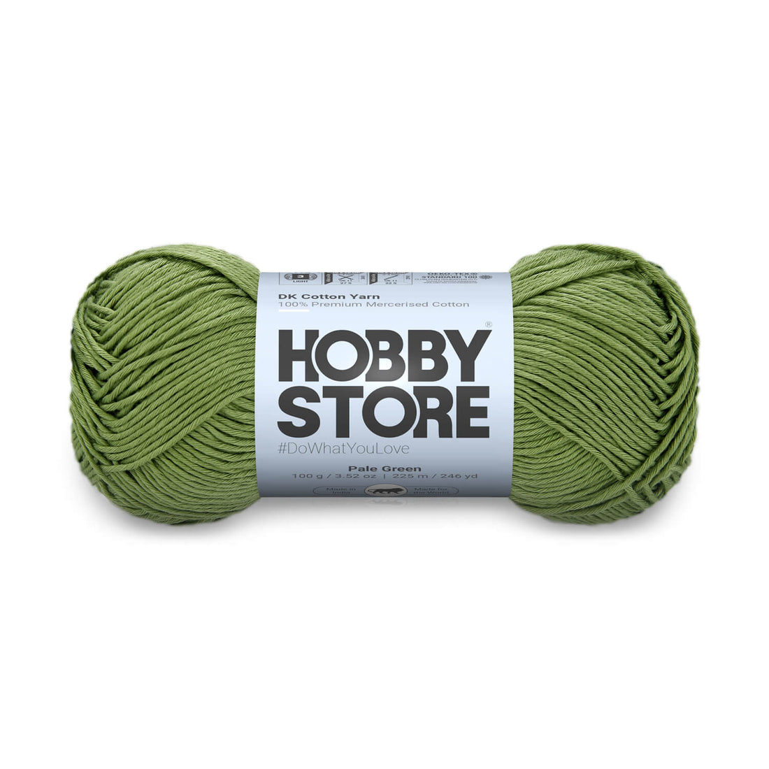 DK Mercerised Cotton Yarn by Hobby Store - Pale Green - 335