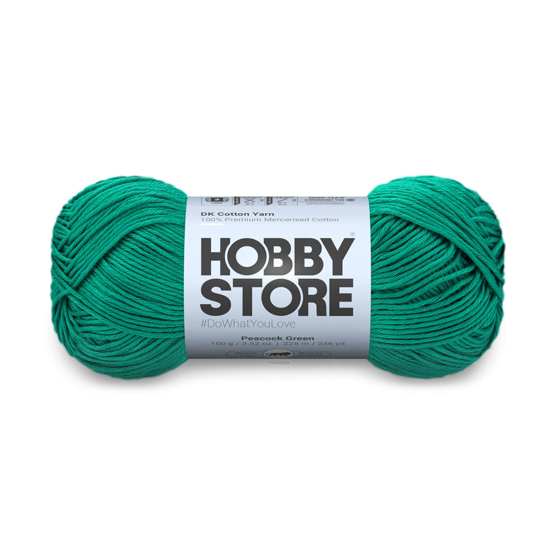 DK Mercerised Cotton Yarn by Hobby Store - Peacock Green - 336