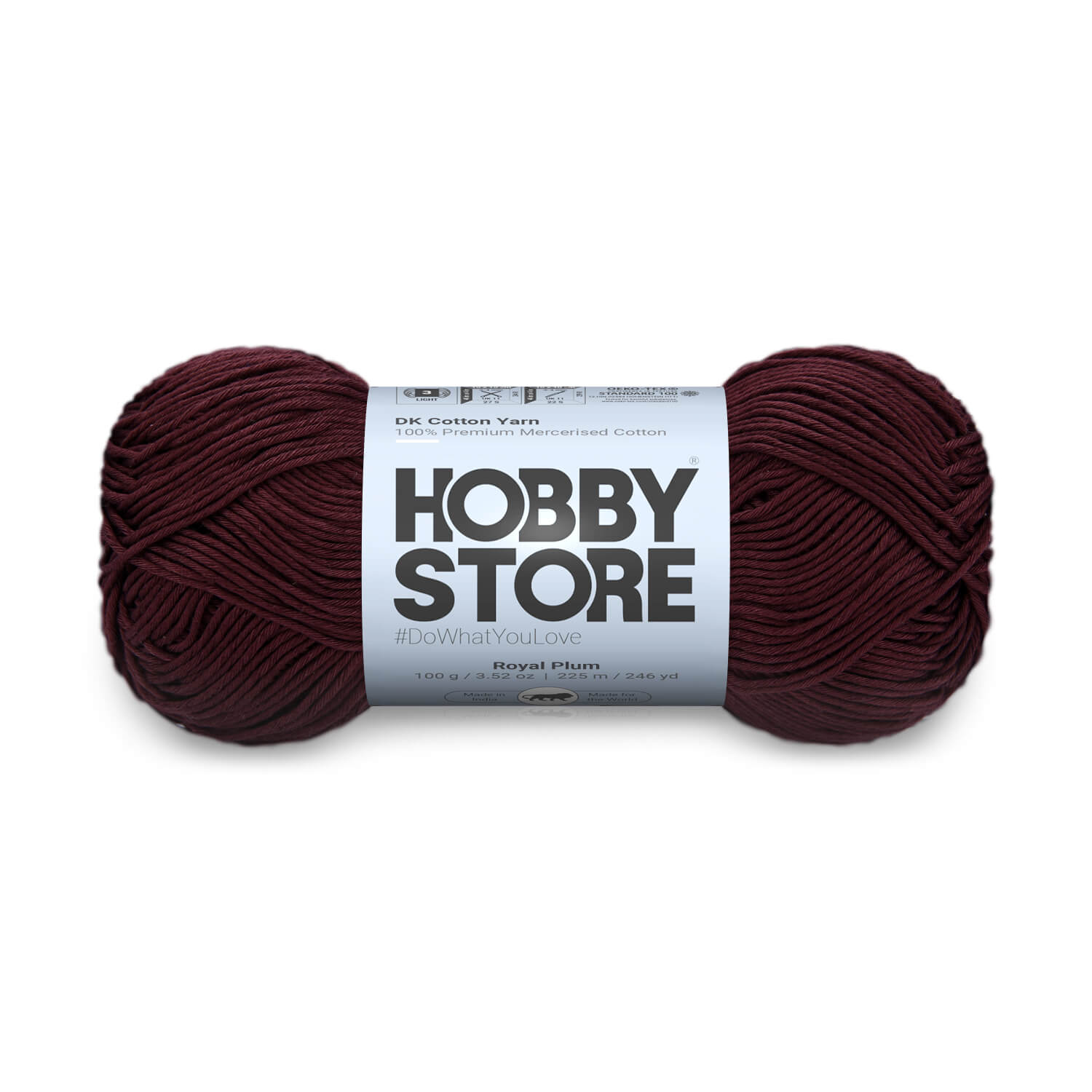 DK Mercerised Cotton Yarn by Hobby Store - Royal Plum - 340