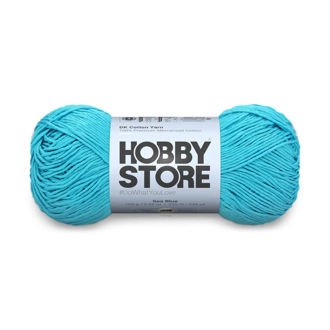 DK Mercerised Cotton Yarn by Hobby Store - Sea Blue - 341