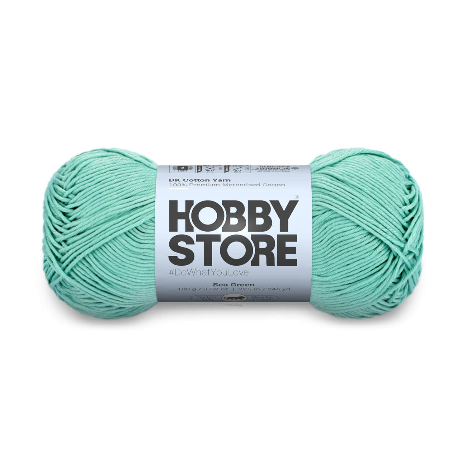 DK Mercerised Cotton Yarn by Hobby Store - Sea Green - 360