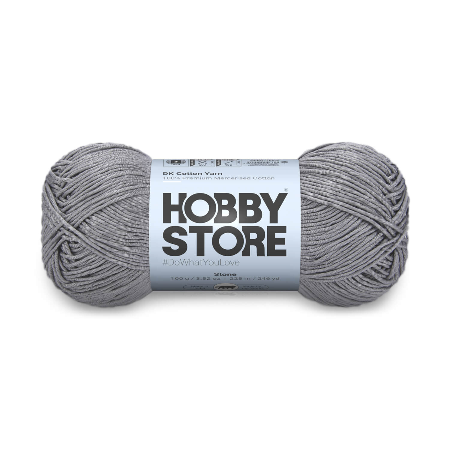 DK Mercerised Cotton Yarn by Hobby Store - Stone - 345