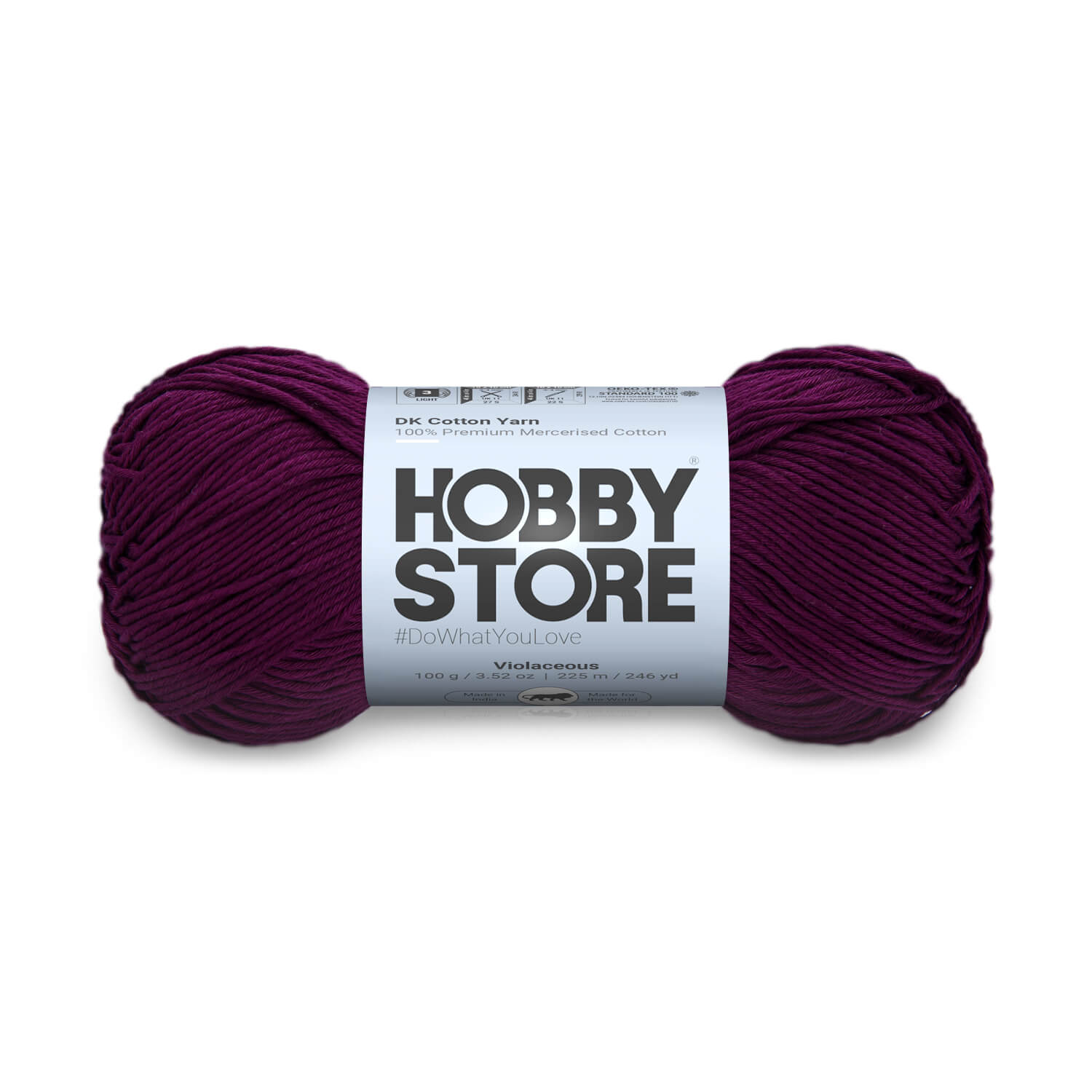 DK Mercerised Cotton Yarn by Hobby Store - Violaceous - 349