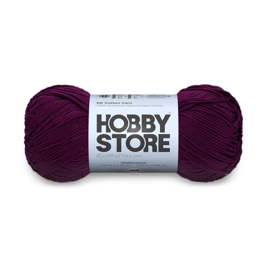 DK Mercerised Cotton Yarn by Hobby Store - Violaceous - 349