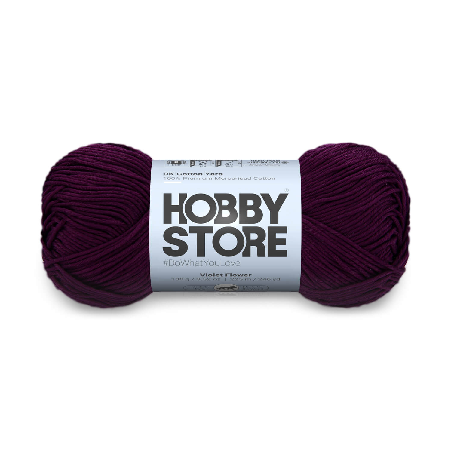 DK Mercerised Cotton Yarn by Hobby Store - Violet Flower - 350