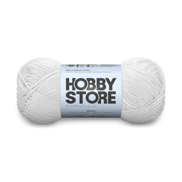 DK Mercerised Cotton Yarn by Hobby Store - White - 351