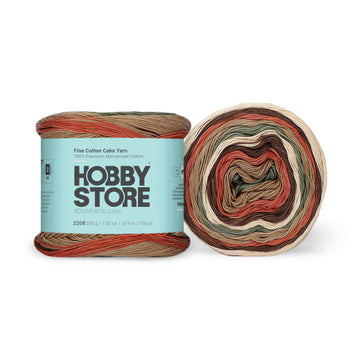 Fine Mercerised Cotton Cake Yarn by Hobby Store 200 g - Multi-Color 2208