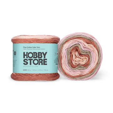 Fine Mercerised Cotton Cake Yarn by Hobby Store 200 g - Multi-Color 2209