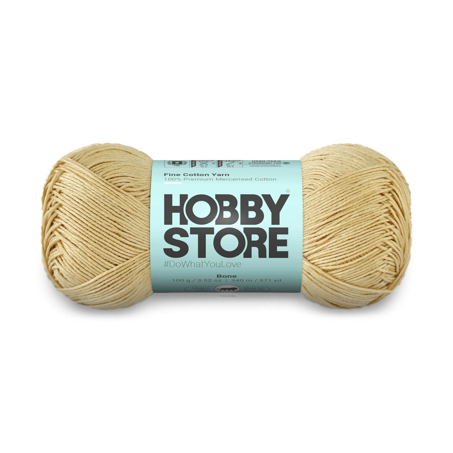 Fine Mercerised Cotton Yarn by Hobby Store - Bone 265