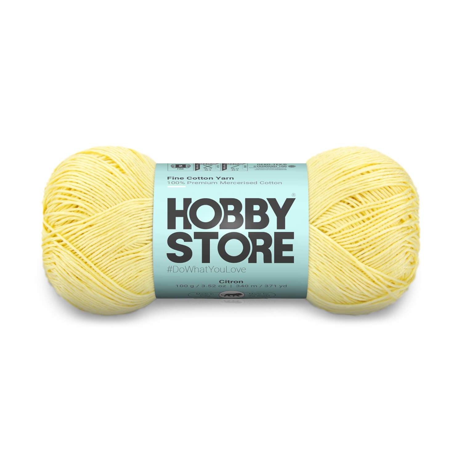 Fine Mercerised Cotton Yarn by Hobby Store - Citron - 210