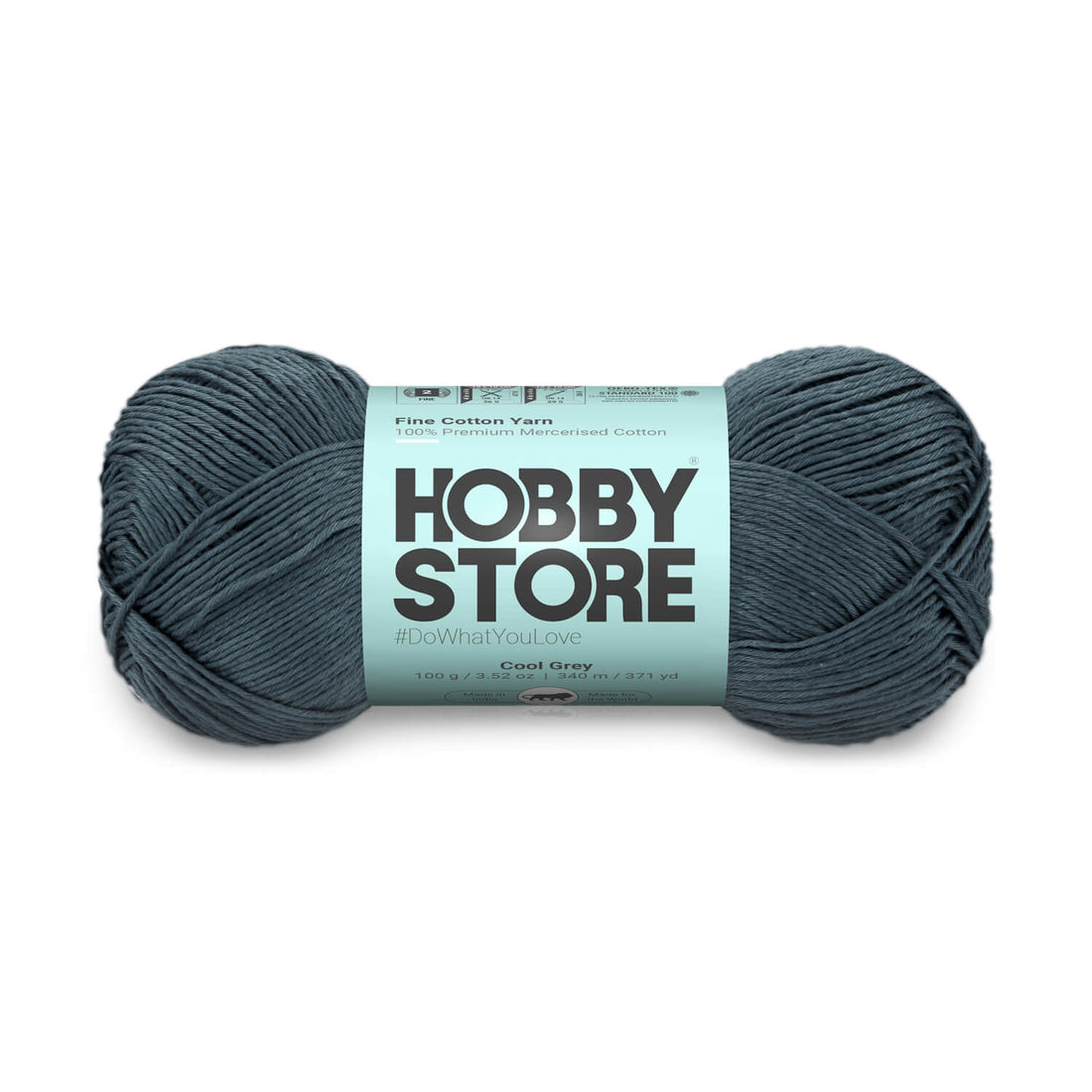 Fine Mercerised Cotton Yarn by Hobby Store - Cool Grey - 212