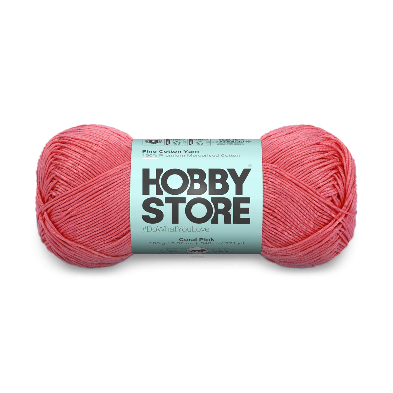 Fine Mercerised Cotton Yarn by Hobby Store - Coral Pink - 256