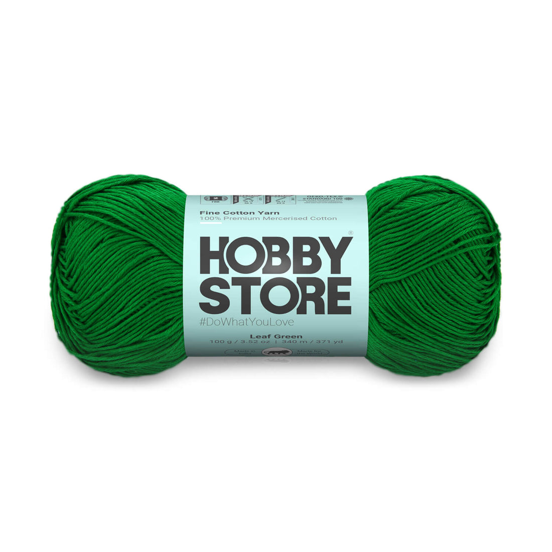 Fine Mercerised Cotton Yarn by Hobby Store - Leaf Green - 223