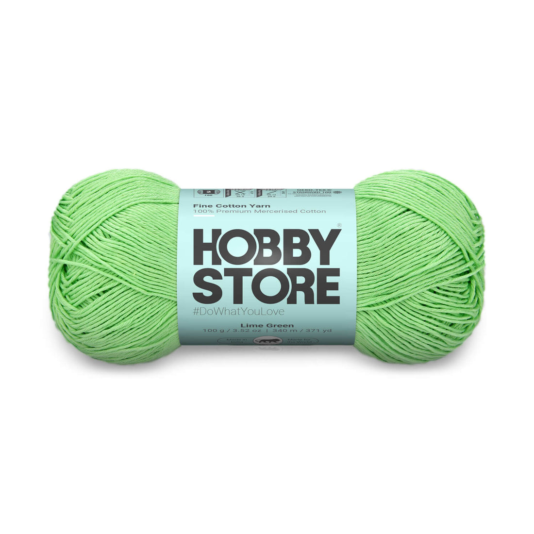 Fine Mercerised Cotton Yarn by Hobby Store - Lime Green - 226