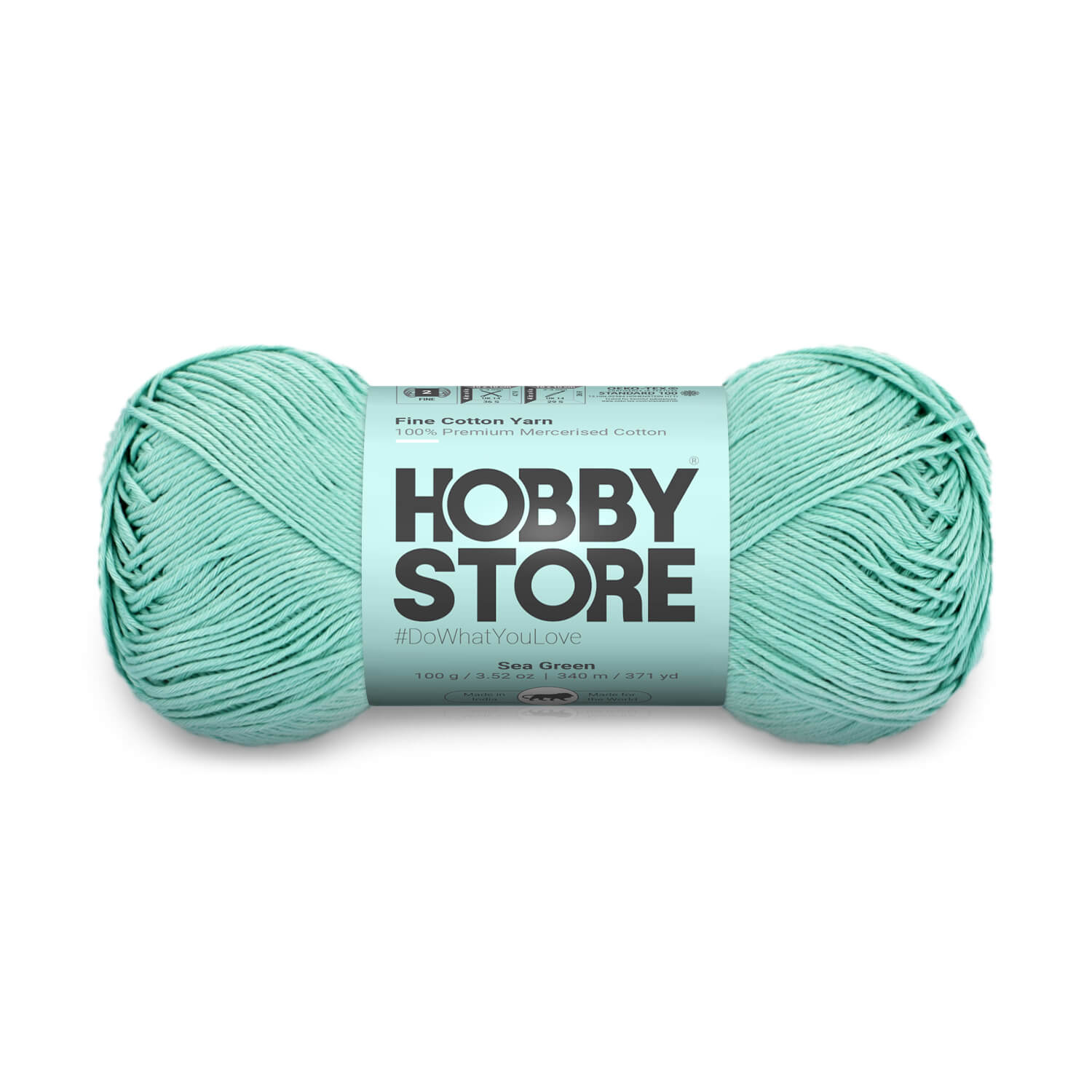 Fine Mercerised Cotton Yarn by Hobby Store - Sea Green - 260