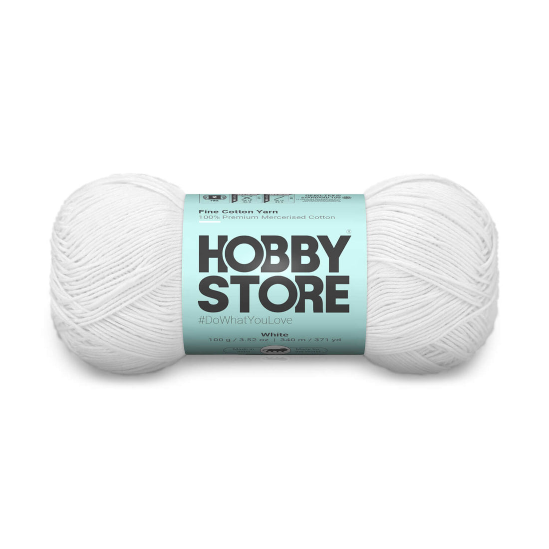 Fine Mercerised Cotton Yarn by Hobby Store - White - 251