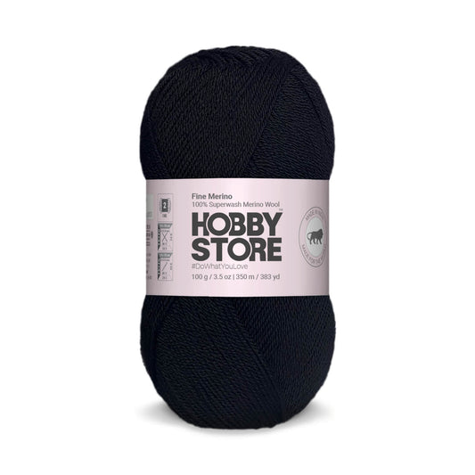 Fine Merino Wool by Hobby Store - Black FM006