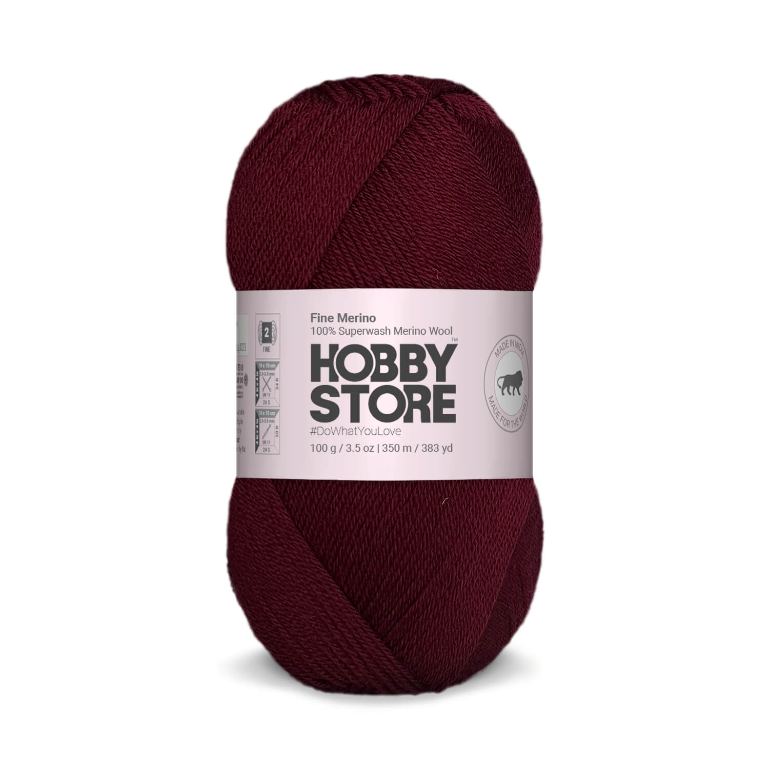 Fine Merino Wool by Hobby Store - Maroon FM009