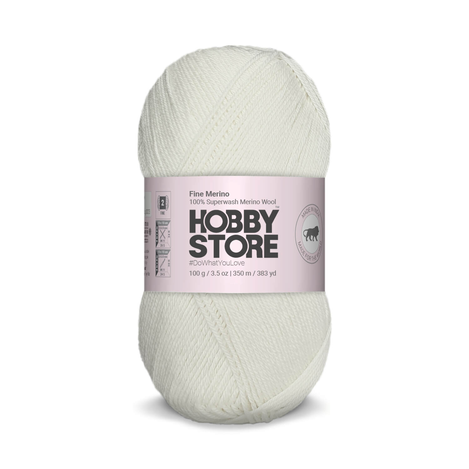 Fine Merino Wool by Hobby Store - White FM021
