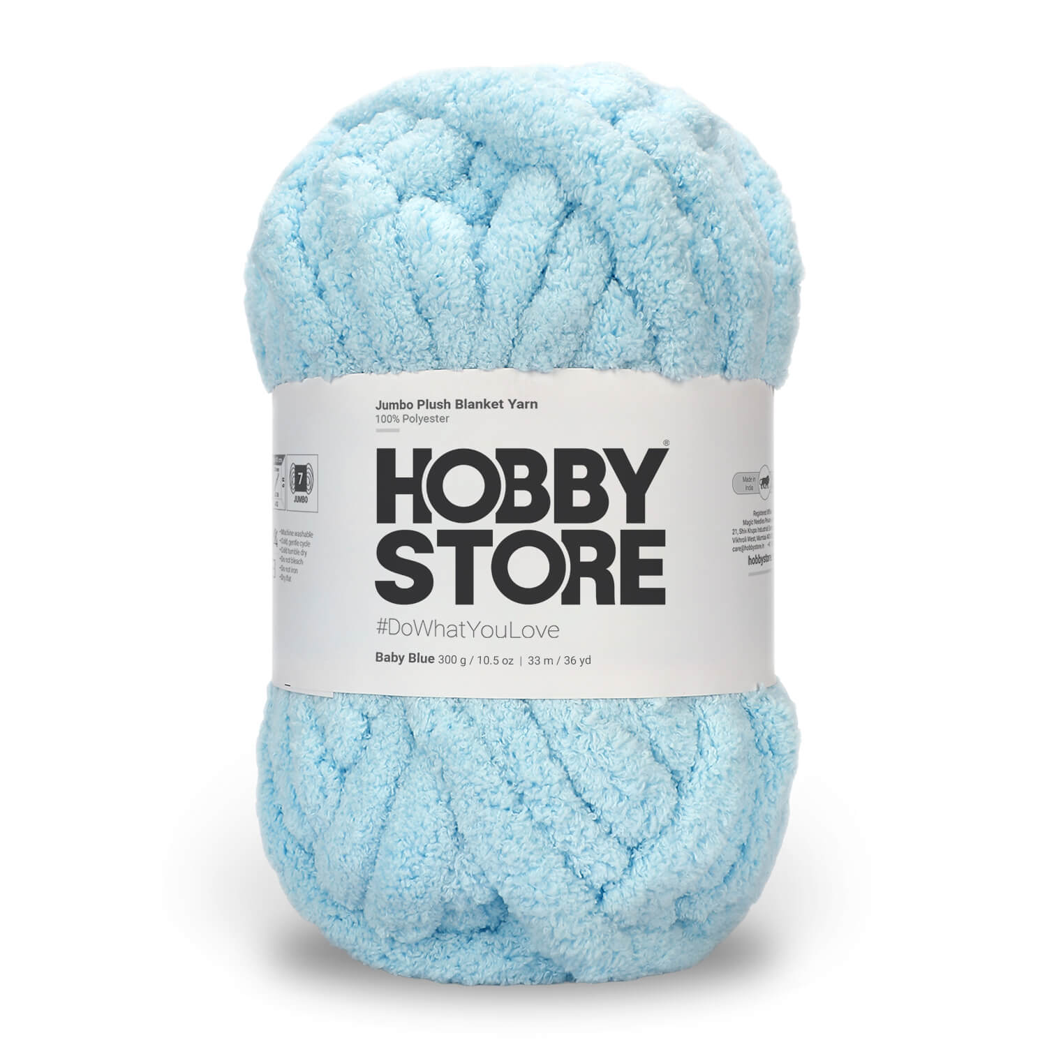Jumbo Chenille Plush Blanket Yarn by Hobby Store 300 g - Baby Blue 79152