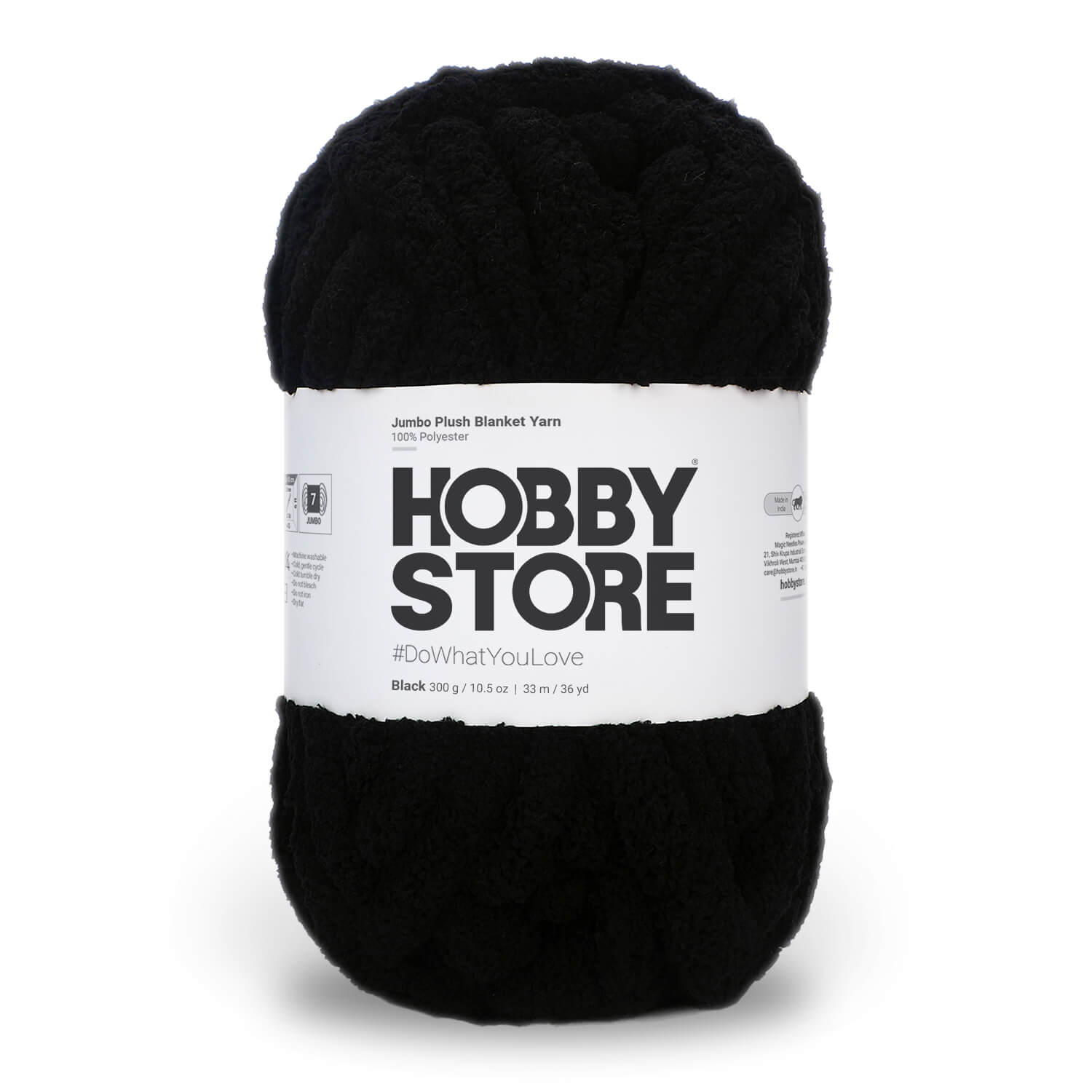 Jumbo Chenille Plush Blanket Yarn by Hobby Store - Black 79102
