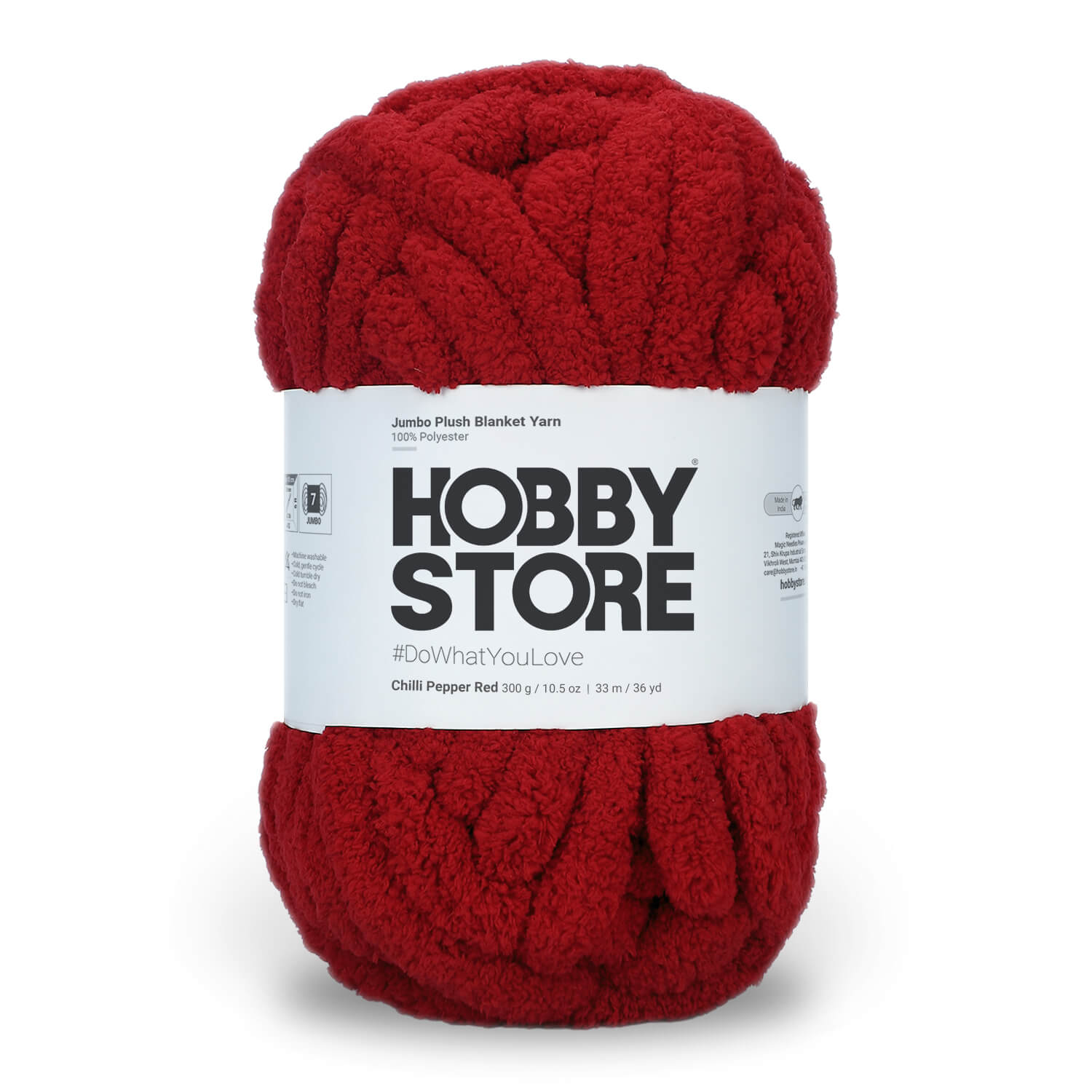 Jumbo Chenille Plush Blanket Yarn by Hobby Store 300 g - Chilli Pepper Red 79139