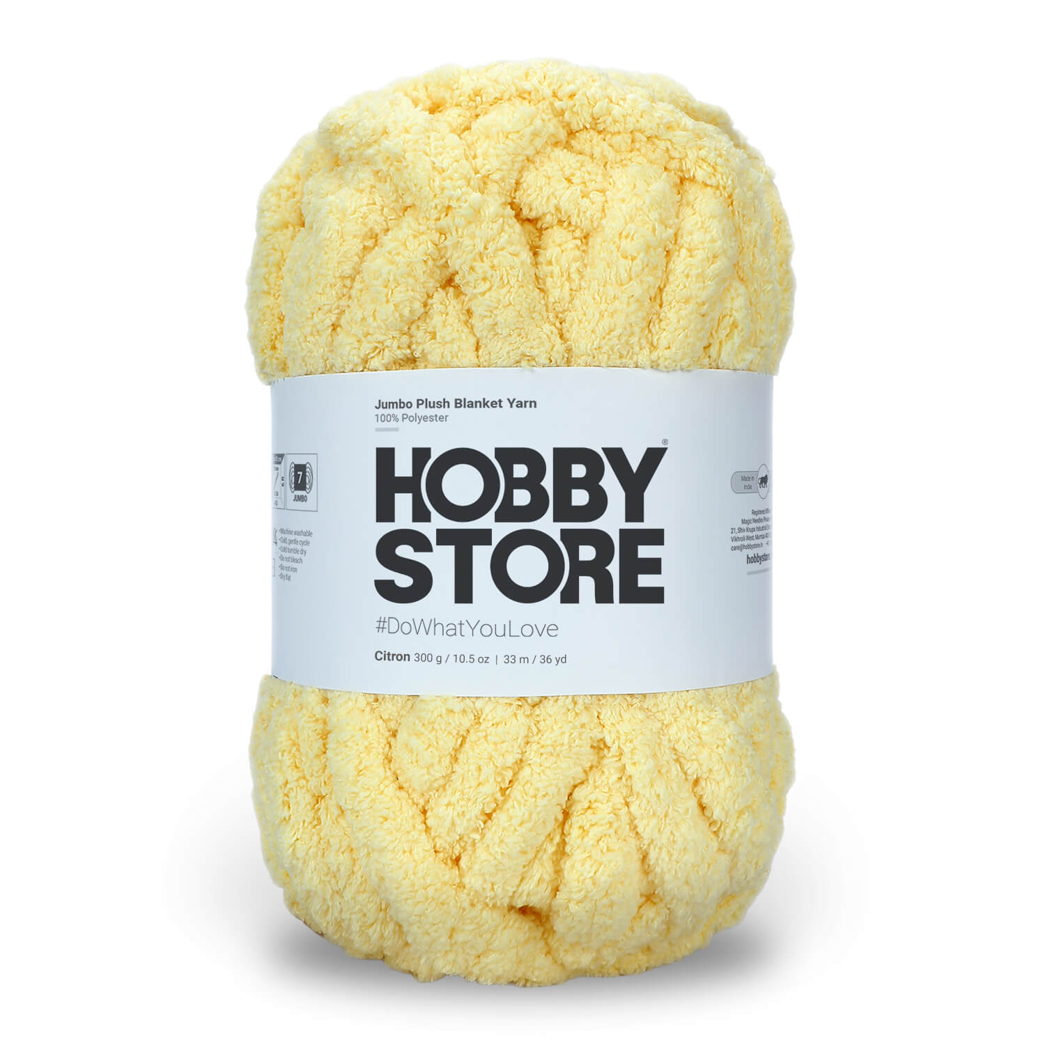Jumbo Chenille Plush Blanket Yarn by Hobby Store 300 g - Citron 79142