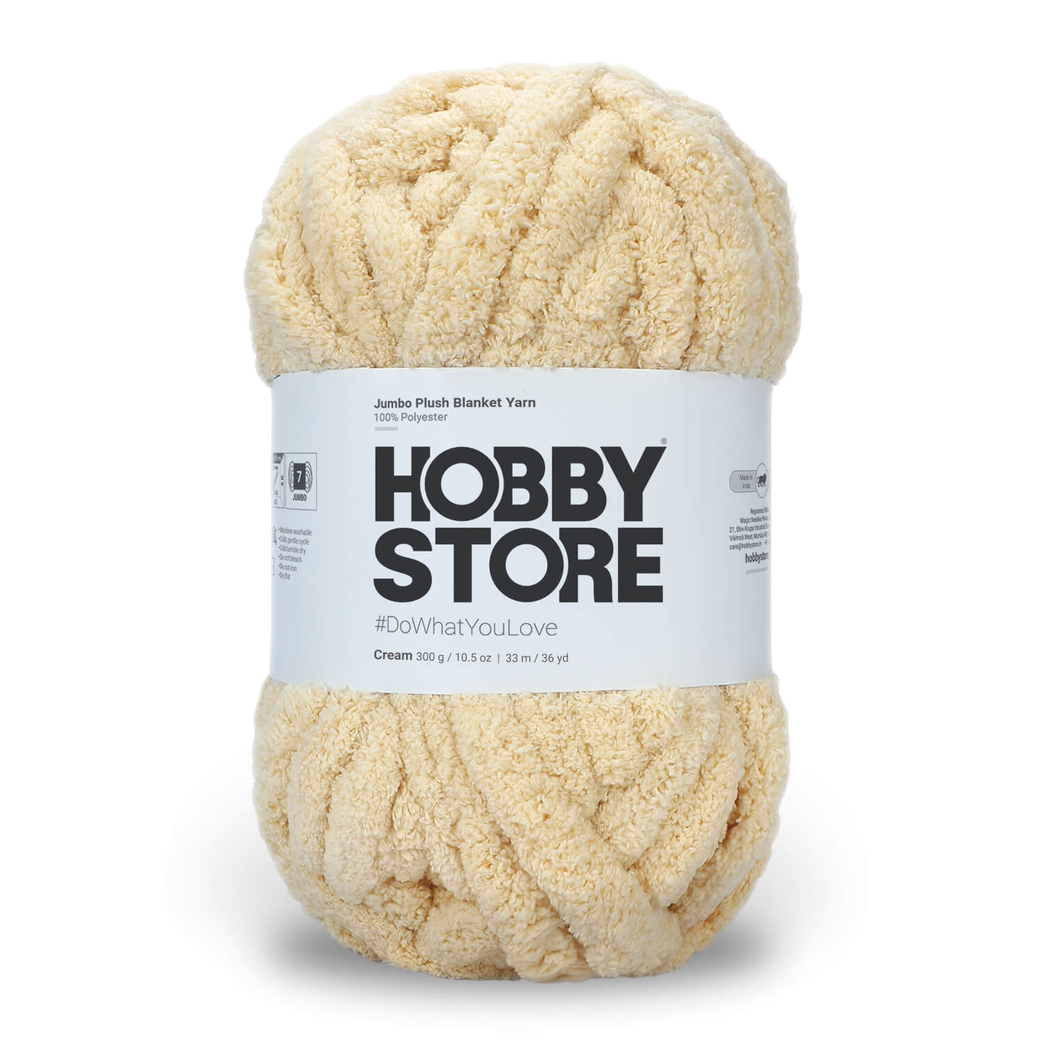 Jumbo Chenille Plush Blanket Yarn by Hobby Store 300 g - Cream 79146