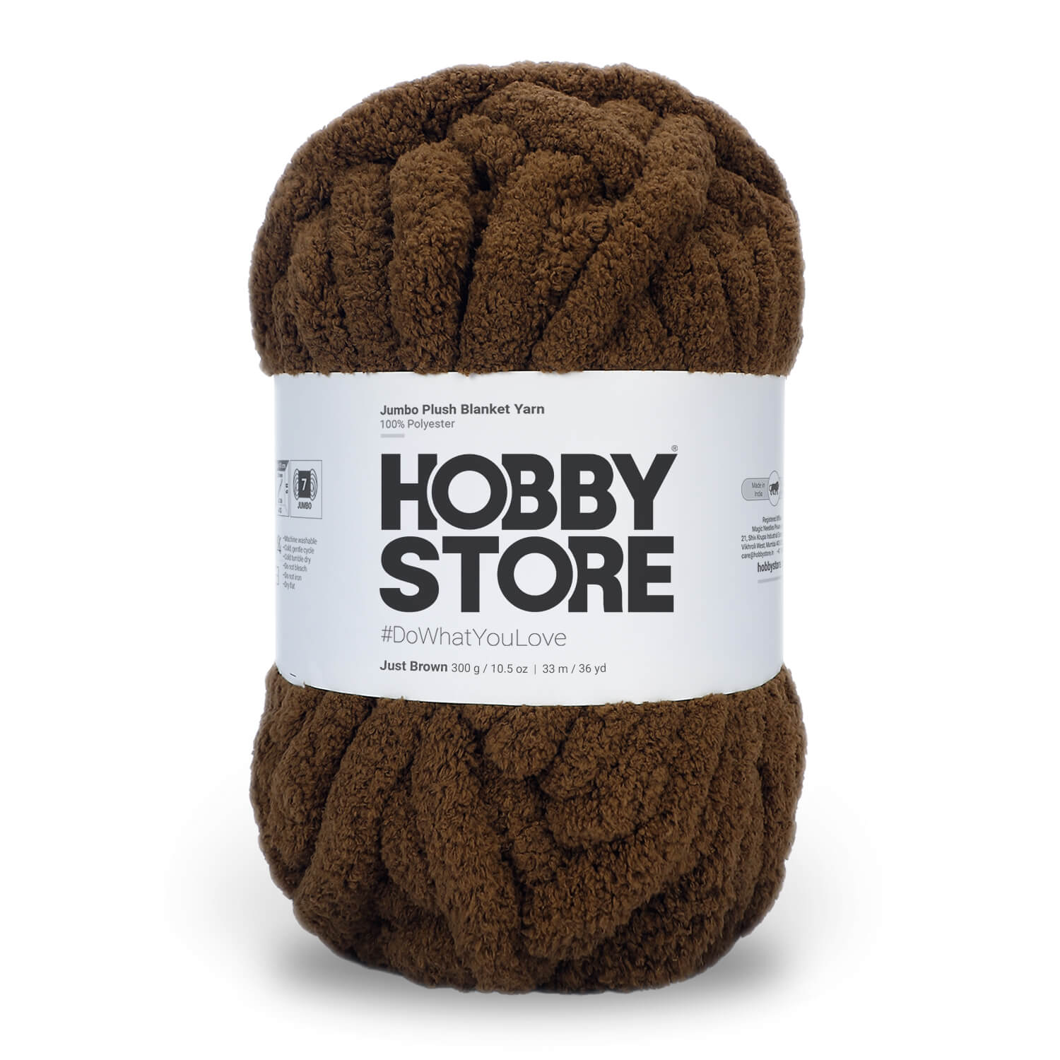 Jumbo Chenille Plush Blanket Yarn by Hobby Store 300 g - Just Brown 79113