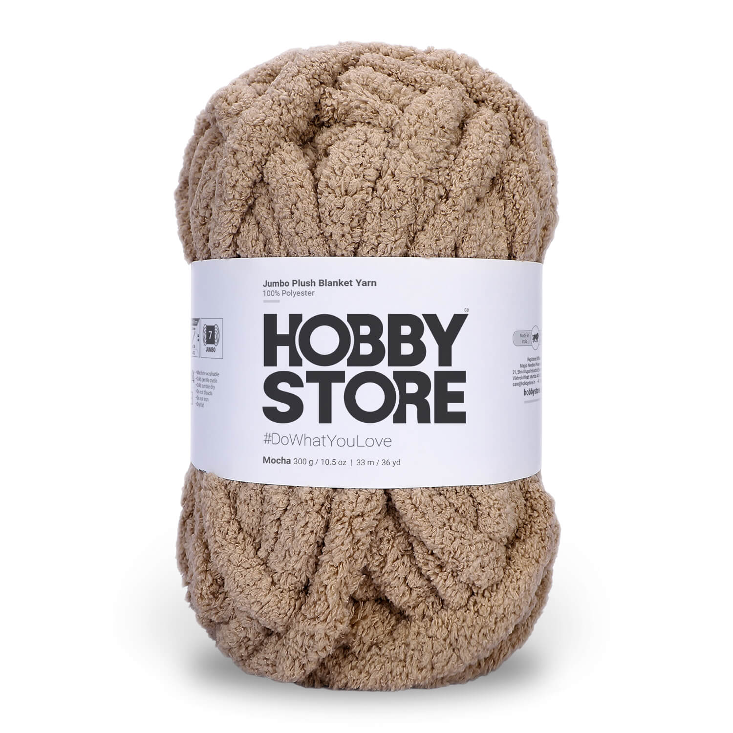 Jumbo Chenille Plush Blanket Yarn by Hobby Store 300 g - Mocha 79114