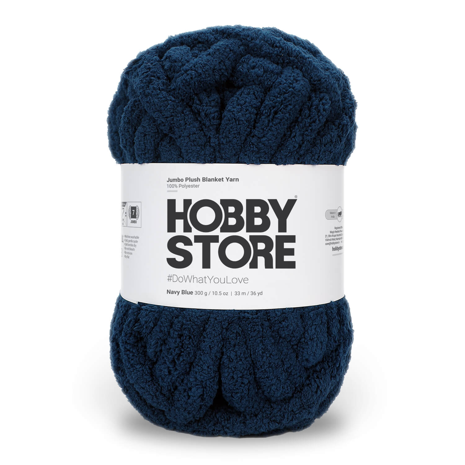 Jumbo Chenille Plush Blanket Yarn by Hobby Store 300 g - Navy Blue 79151