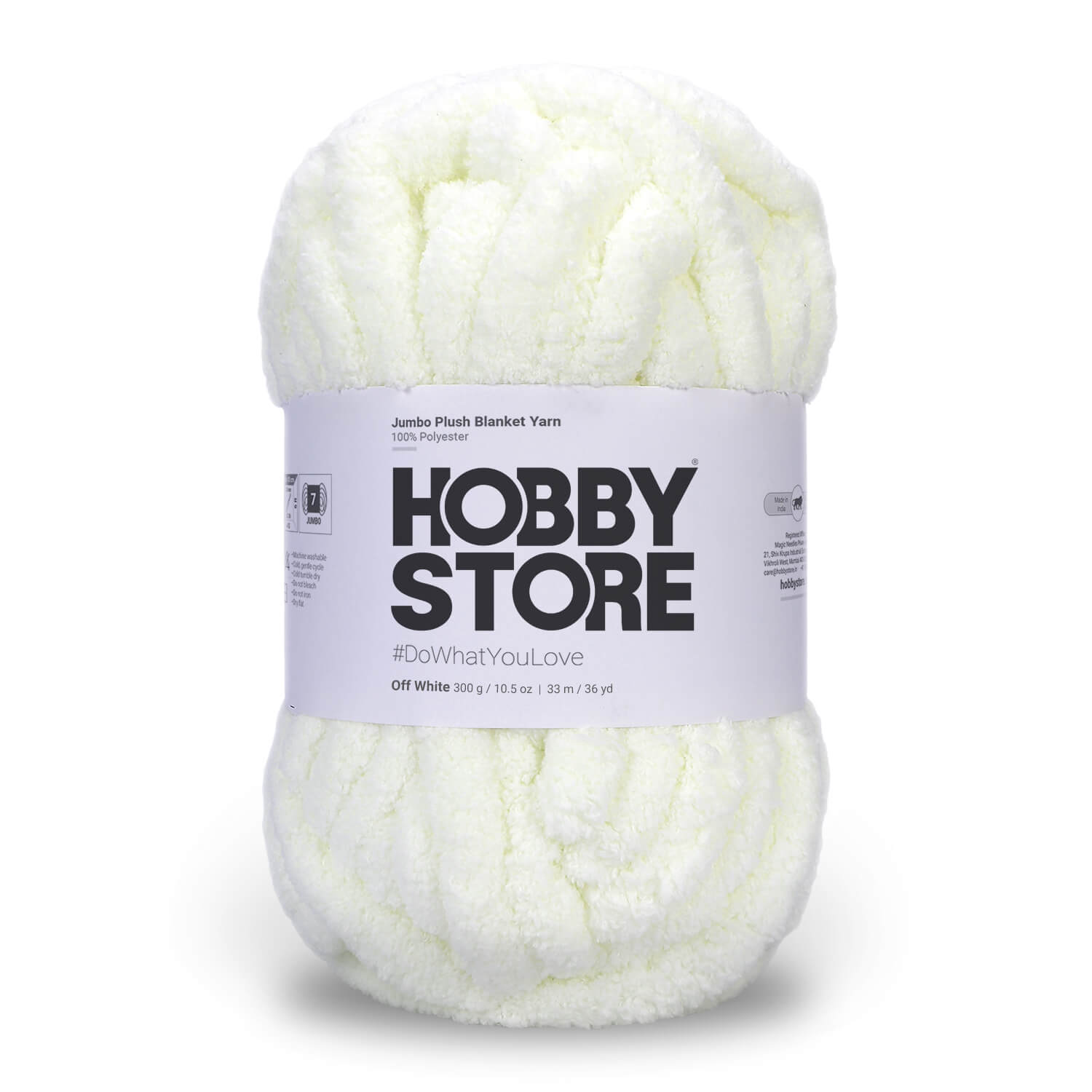 Jumbo Chenille Plush Blanket Yarn by Hobby Store 300 g - Off White 79130