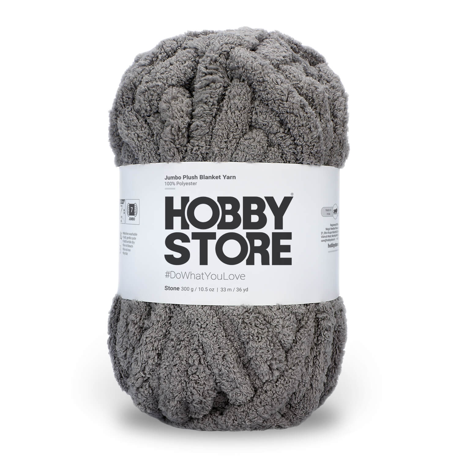 Jumbo Chenille Plush Blanket Yarn by Hobby Store 300 g - Stone 79124