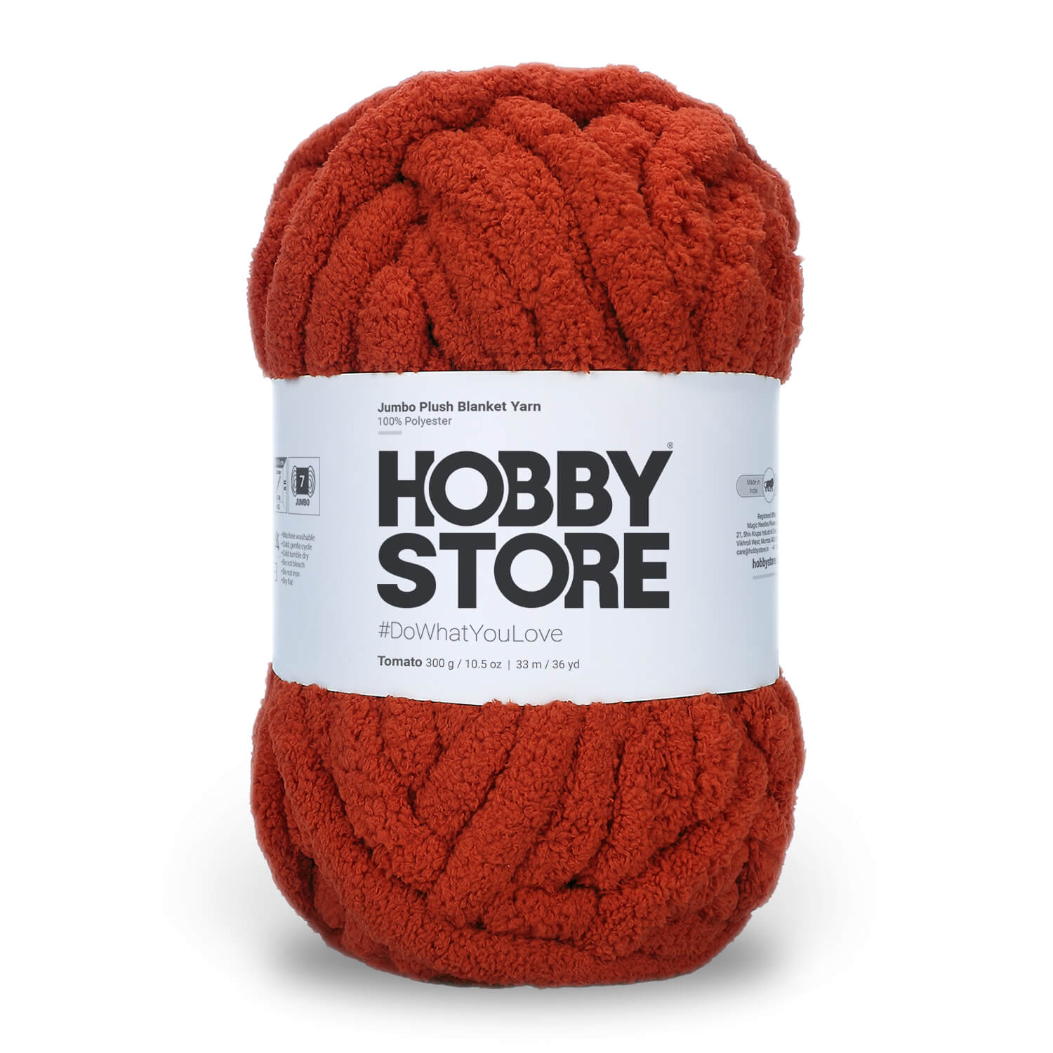 Jumbo Chenille Plush Blanket Yarn by Hobby Store 300 g - Tomato 79140