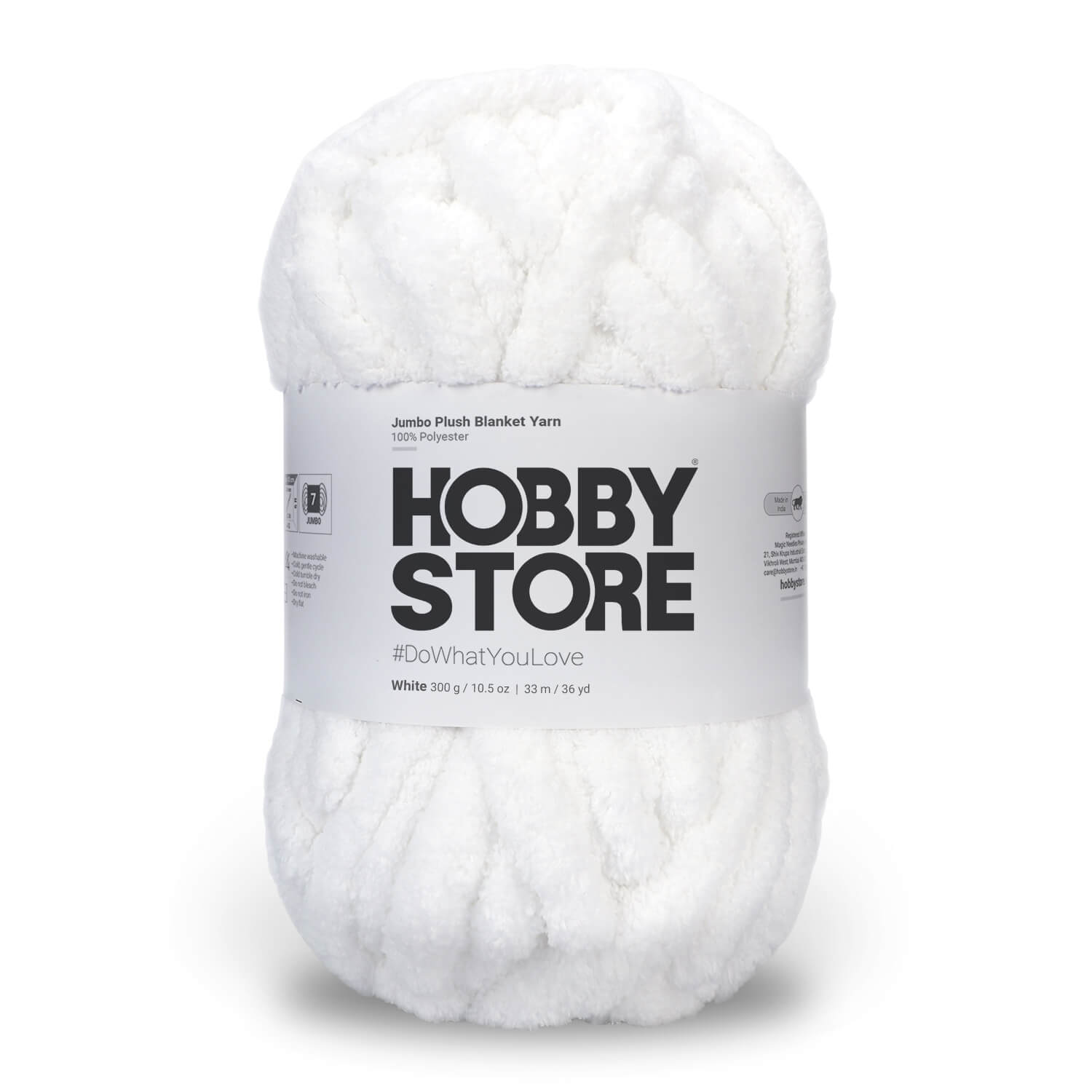 Jumbo Chenille Plush Blanket Yarn by Hobby Store - White 79101